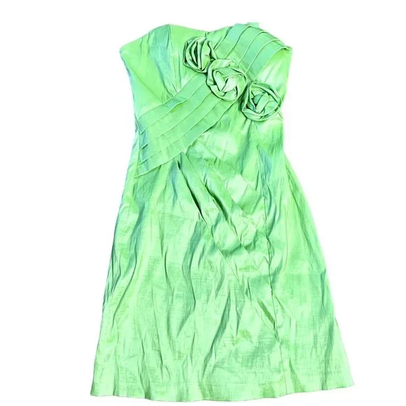 mint green lace midi dress Kamari Draped Rosette Shoulder Gown – Tadashi Shoji Official Online Boutique main image 0
